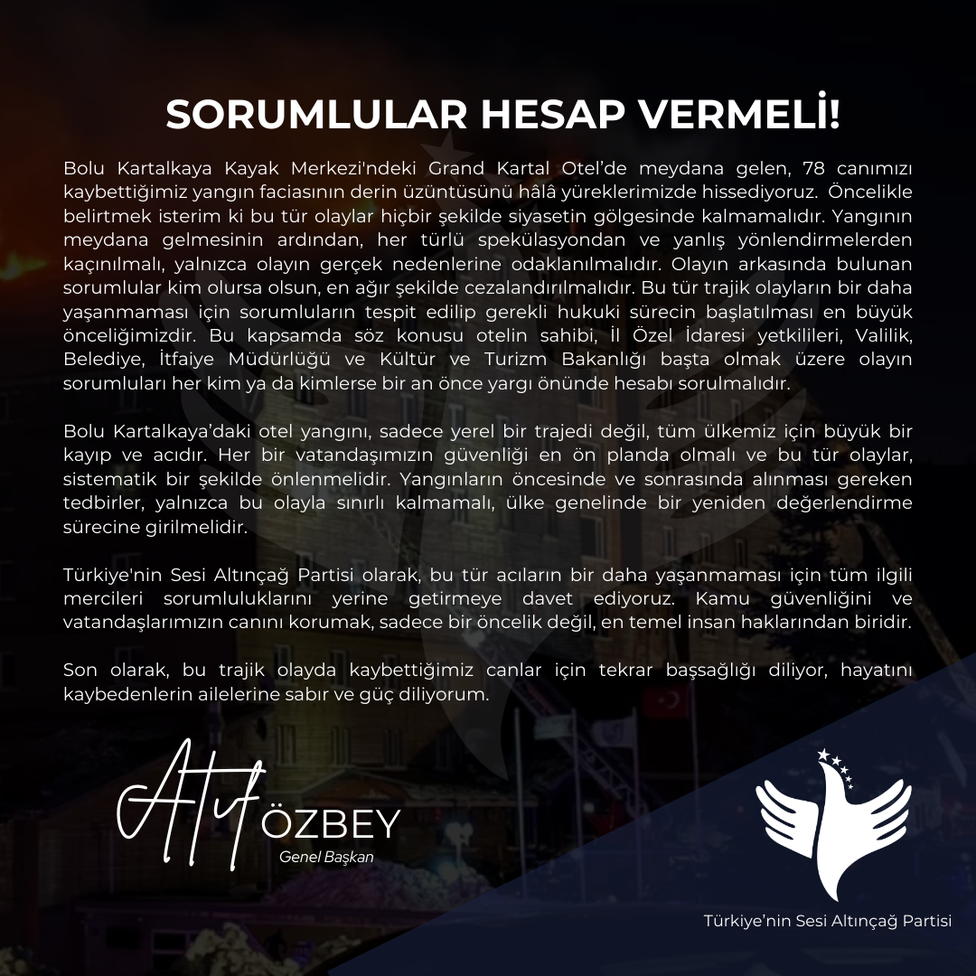 "Kartalkaya Faciasının Tüm Sorumluları Hesap Vermeli!"